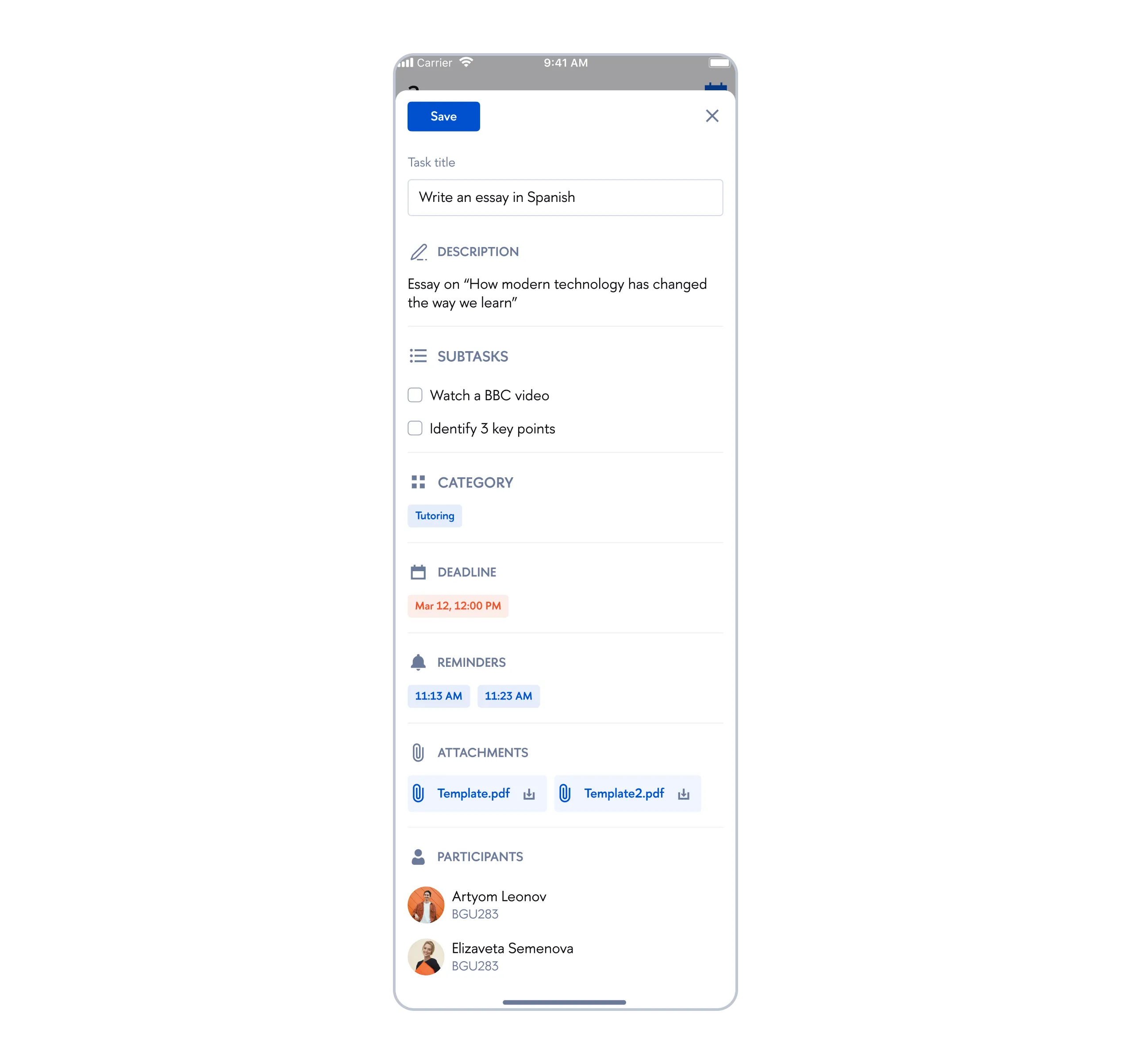 Task creation, image 1