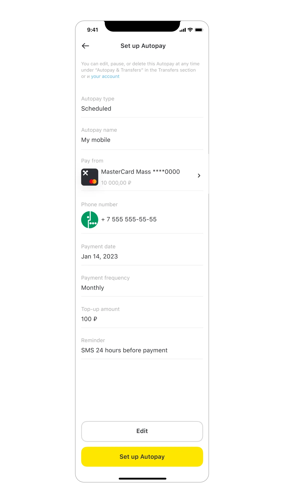 Scheduled automatic payment, image 1, slide 3