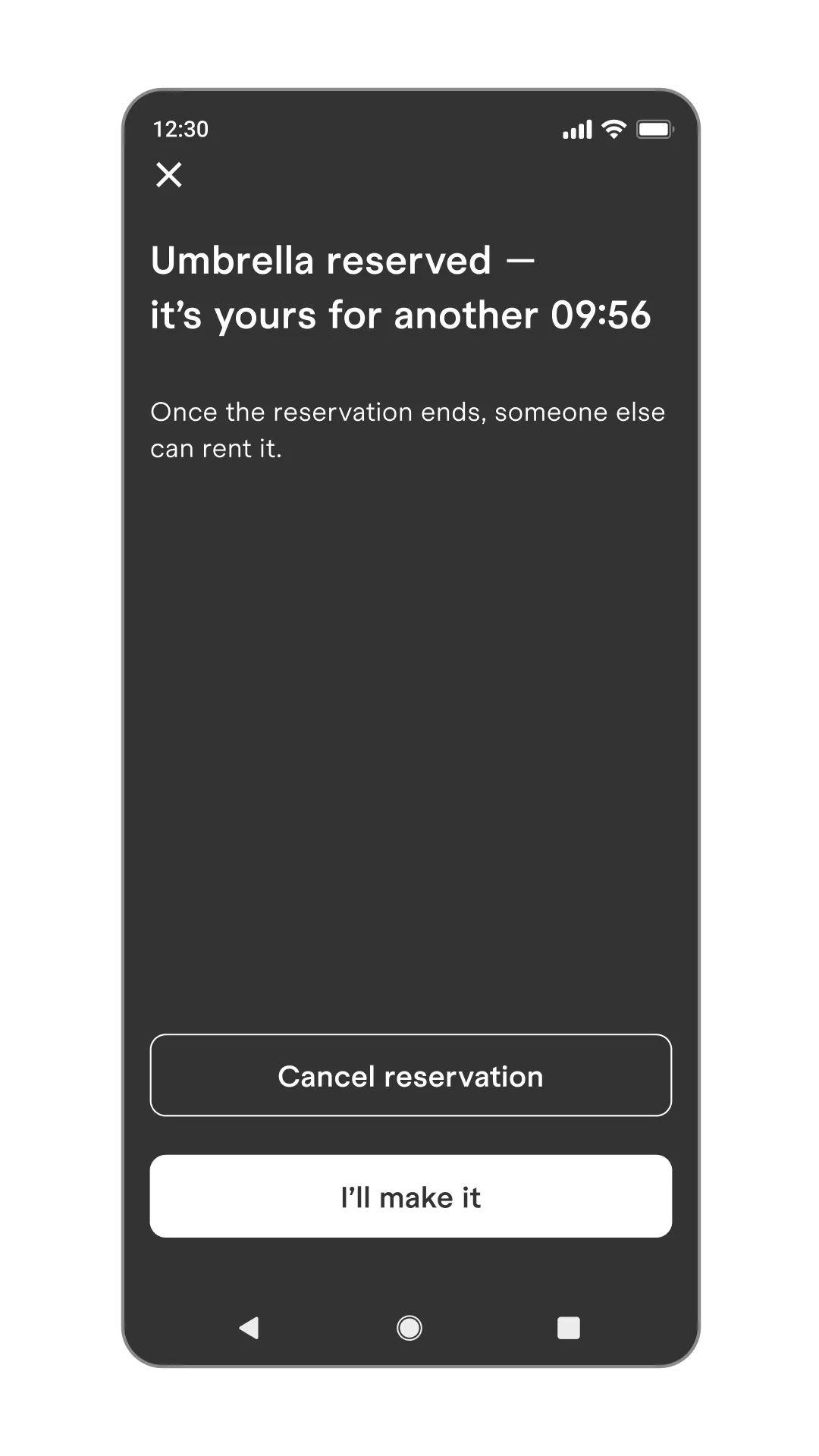 Umbrella reservation, image 1, slide 2